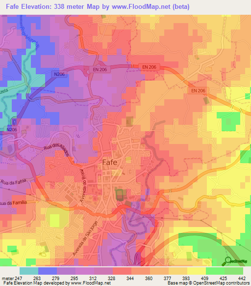 Fafe,Portugal Elevation Map