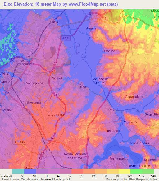 Eixo,Portugal Elevation Map