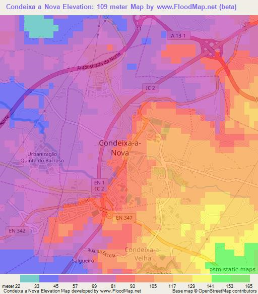 Condeixa a Nova,Portugal Elevation Map