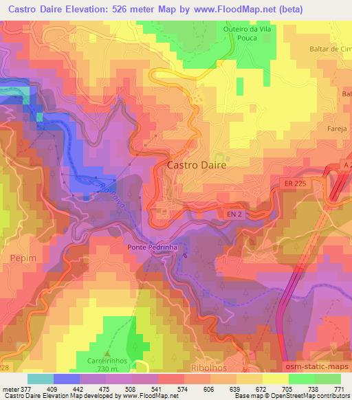 Castro Daire,Portugal Elevation Map
