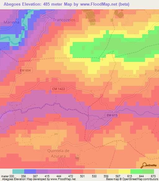 Abegoes,Portugal Elevation Map