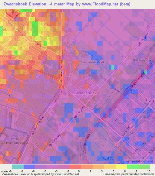 Zwaanshoek,Netherlands Elevation Map