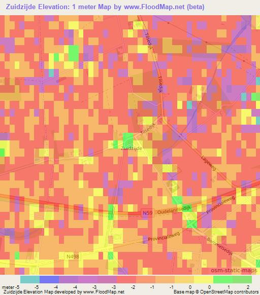 Zuidzijde,Netherlands Elevation Map