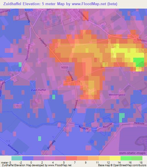 Zuidhaffel,Netherlands Elevation Map