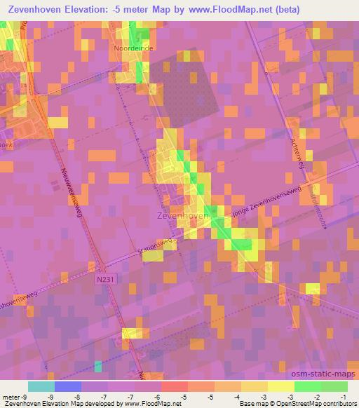 Zevenhoven,Netherlands Elevation Map