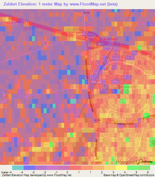 Zeldert,Netherlands Elevation Map