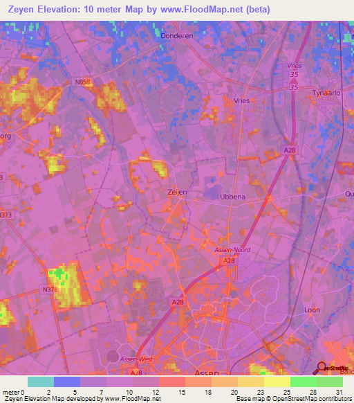 Zeyen,Netherlands Elevation Map