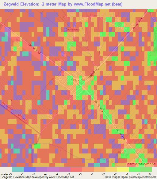 Zegveld,Netherlands Elevation Map