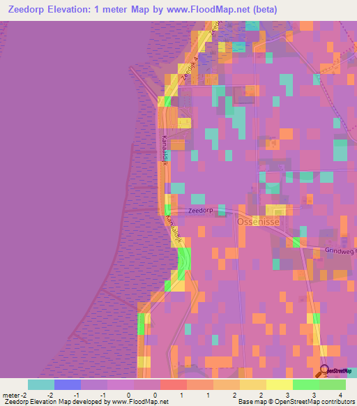 Zeedorp,Netherlands Elevation Map