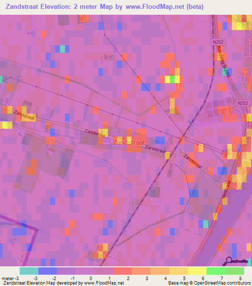 Zandstraat,Netherlands Elevation Map