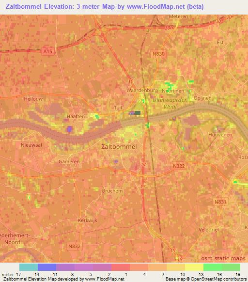 Zaltbommel,Netherlands Elevation Map
