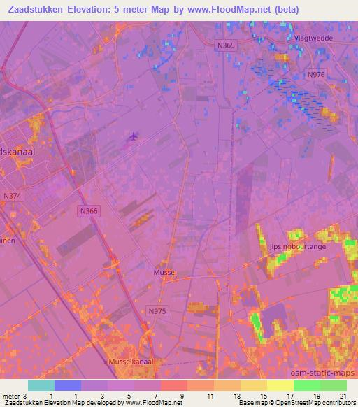 Zaadstukken,Netherlands Elevation Map