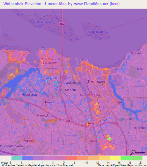 Wulpenbek,Netherlands Elevation Map