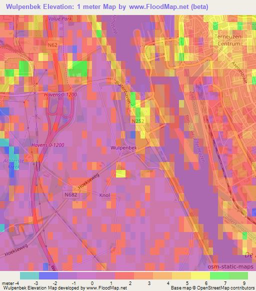 Wulpenbek,Netherlands Elevation Map