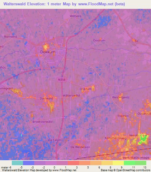 Walterswald,Netherlands Elevation Map
