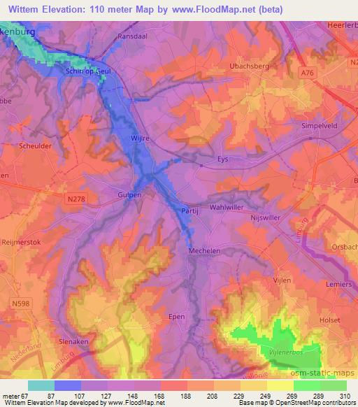Wittem,Netherlands Elevation Map
