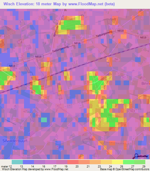 Wisch,Netherlands Elevation Map