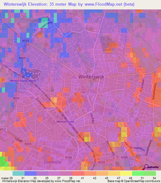 Winterswijk,Netherlands Elevation Map