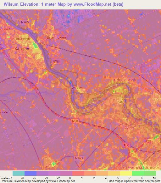 Wilsum,Netherlands Elevation Map