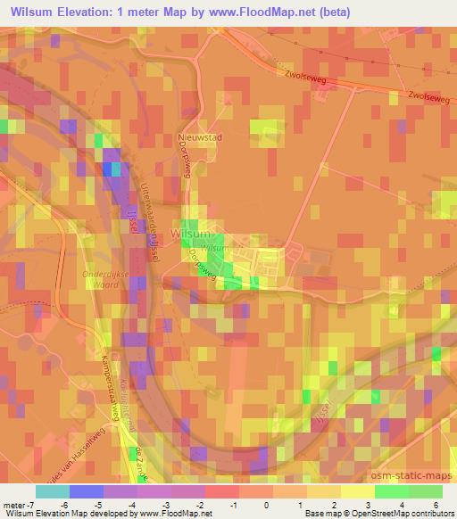 Wilsum,Netherlands Elevation Map