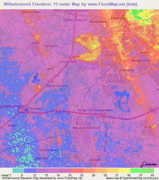 Wilhelmsoord,Netherlands Elevation Map