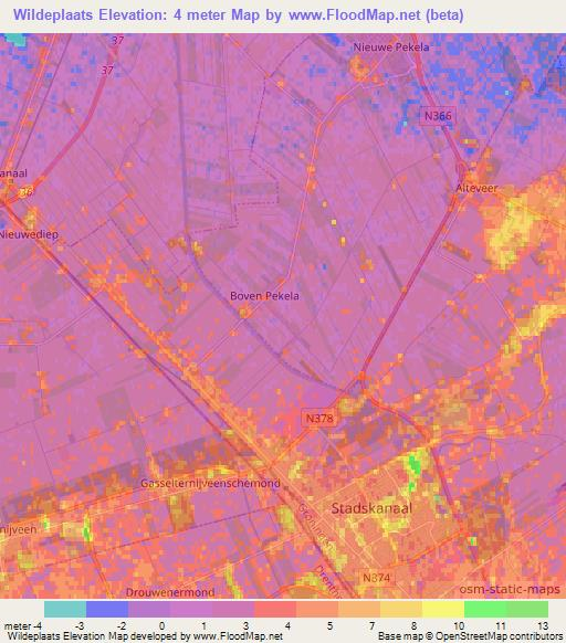 Wildeplaats,Netherlands Elevation Map