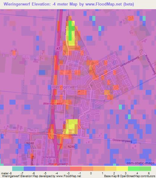 Wieringerwerf,Netherlands Elevation Map