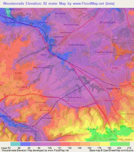 Weustenrade,Netherlands Elevation Map