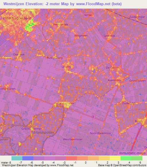 Westmijzen,Netherlands Elevation Map