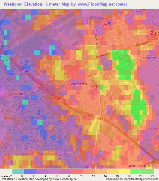 Westlaren,Netherlands Elevation Map