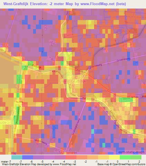 West-Graftdijk,Netherlands Elevation Map