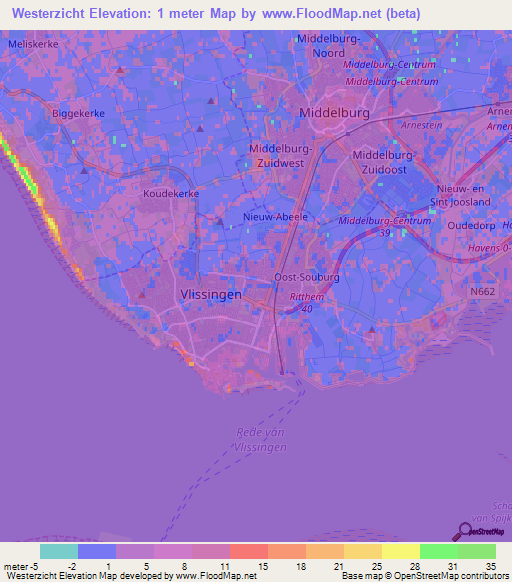 Westerzicht,Netherlands Elevation Map