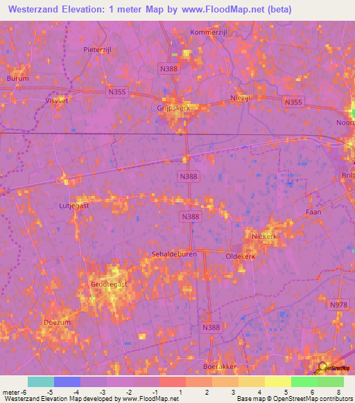 Westerzand,Netherlands Elevation Map