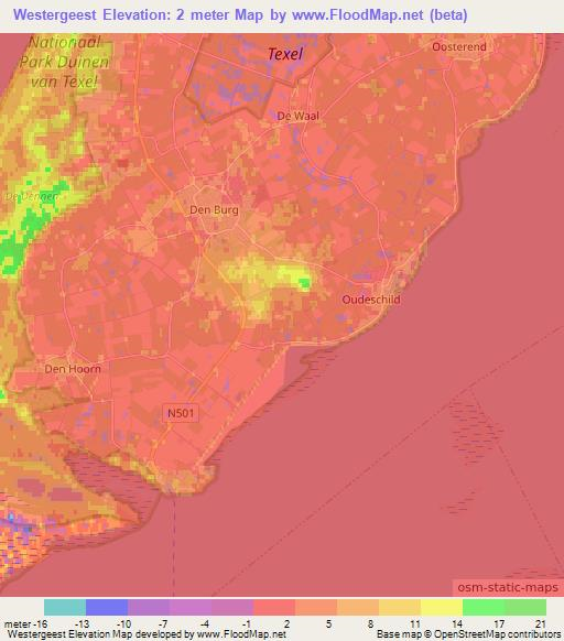 Westergeest,Netherlands Elevation Map