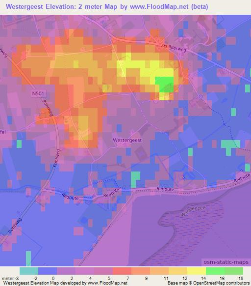 Westergeest,Netherlands Elevation Map