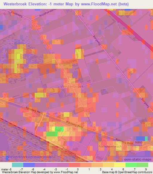 Westerbroek,Netherlands Elevation Map