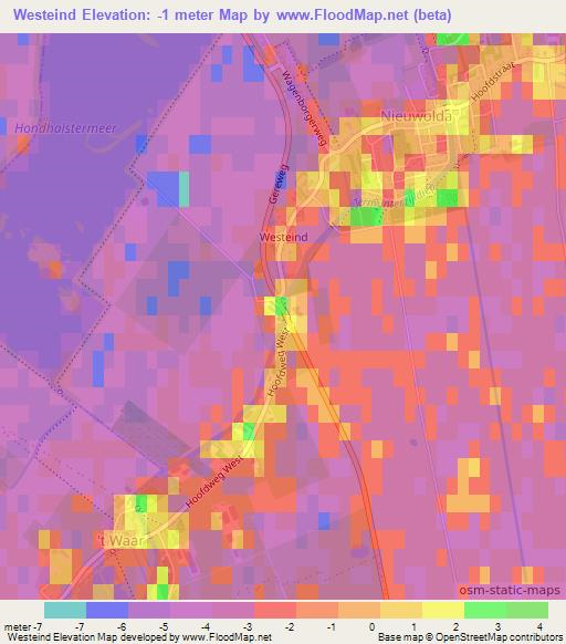 Westeind,Netherlands Elevation Map
