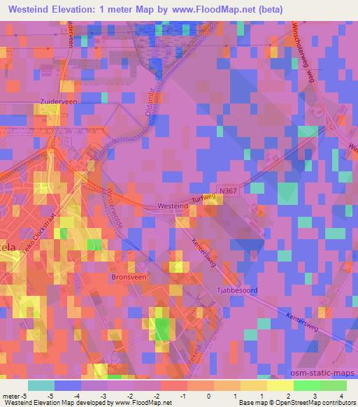 Westeind,Netherlands Elevation Map