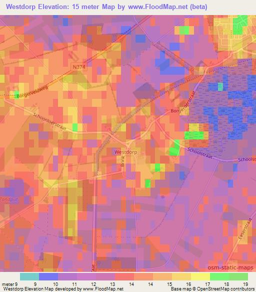 Westdorp,Netherlands Elevation Map