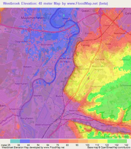 Westbroek,Netherlands Elevation Map