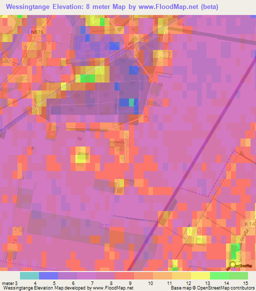 Wessingtange,Netherlands Elevation Map