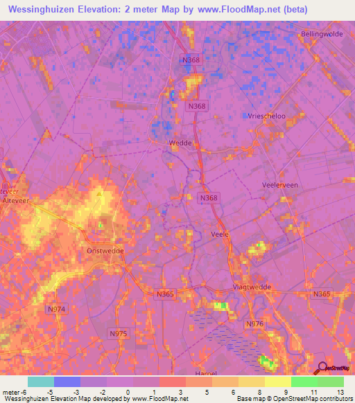 Wessinghuizen,Netherlands Elevation Map