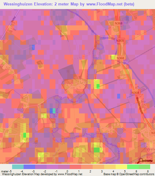 Wessinghuizen,Netherlands Elevation Map