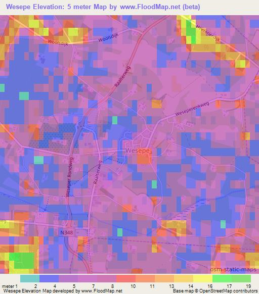 Wesepe,Netherlands Elevation Map