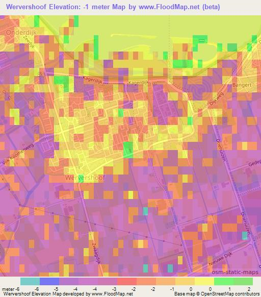 Wervershoof,Netherlands Elevation Map