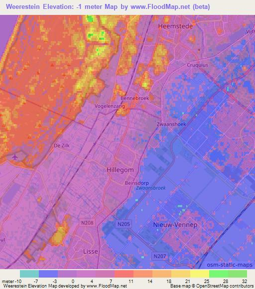 Weerestein,Netherlands Elevation Map