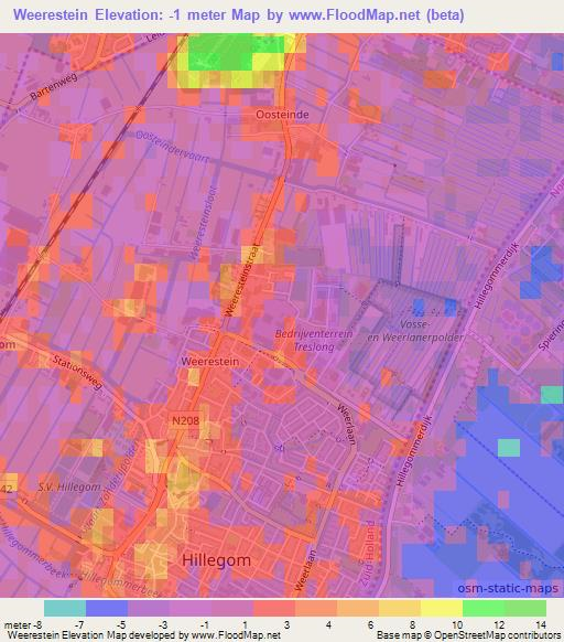 Weerestein,Netherlands Elevation Map