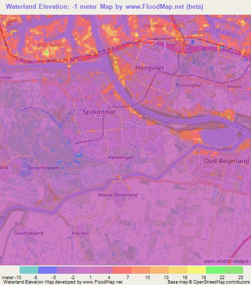 Waterland,Netherlands Elevation Map