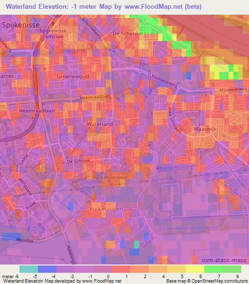 Waterland,Netherlands Elevation Map