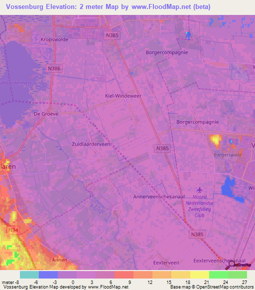 Vossenburg,Netherlands Elevation Map